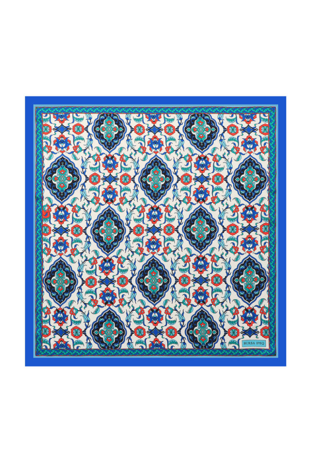 Saks Tile Pattern Silky Pocket Square - Bursa İpek