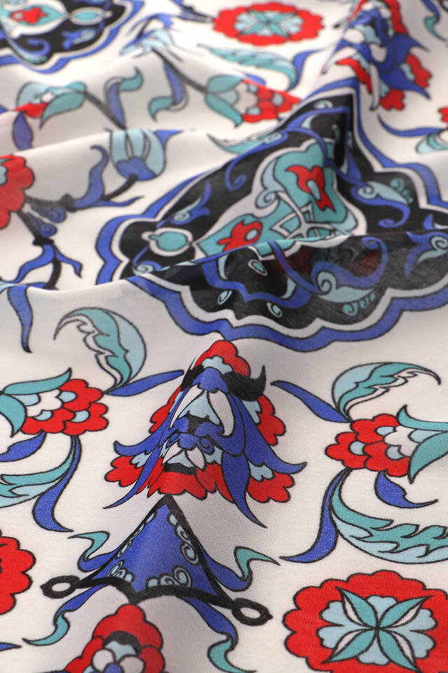 Saks Tile Pattern Soft Square Scarf - 3