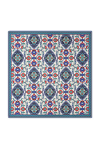 Saks Tile Pattern Soft Square Scarf 