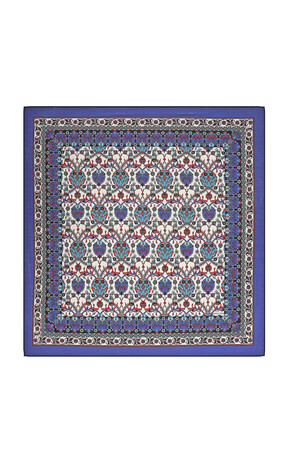 Saks Tile Tulip Pattern Soft Square Scarf 