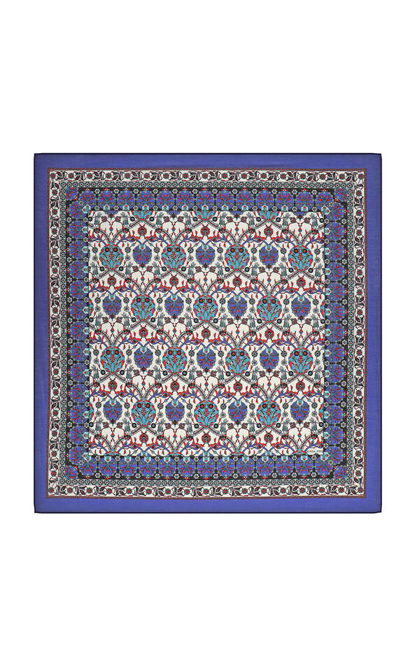 Saks Tile Tulip Pattern Soft Square Scarf 