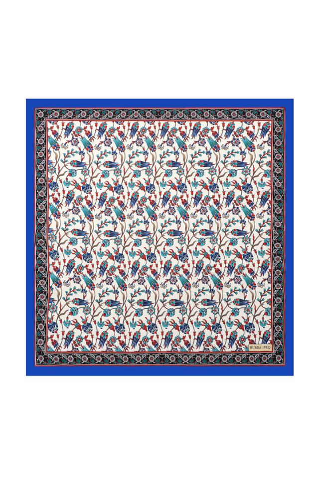 Saks Tulip Pattern Silky Pocket Square - Bursa İpek