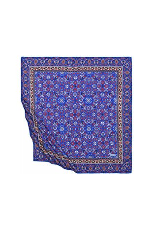 Saks Turkish Patterned Tile Pattern Silk Square Scarf 