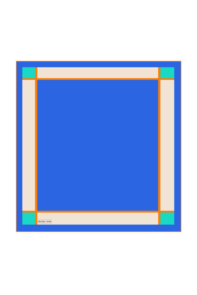 Saks Wide Bordered Plain Silk Pocket Square - Bursa İpek