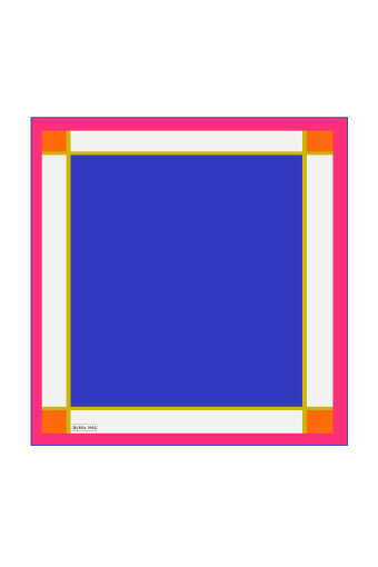 Saks Wide Bordered Plain Silk Pocket Square 