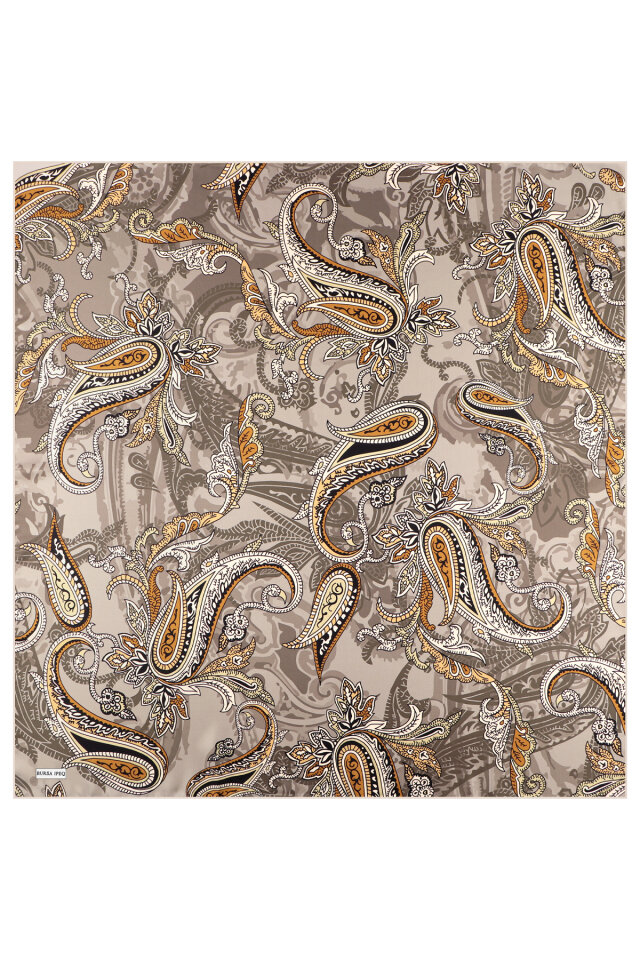 Mink Shawl Pattern Twill Silk Scarf - 2