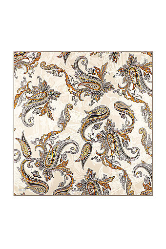 Stone Shawl Pattern Twill Silk Scarf 