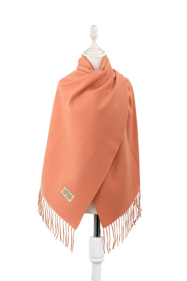 Salmon Beige Double Sided Winter Shawl - Bursa İpek