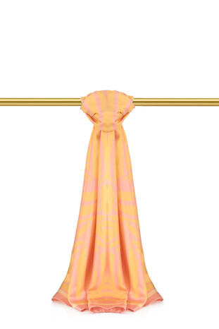 Salmon Crop Pattern Twill Silk Scarf 