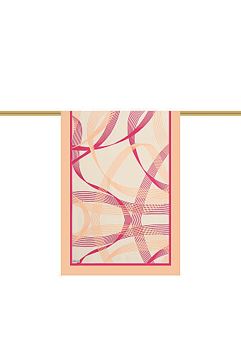 Salmon Tropic Pattern Twill Silk Scarf 