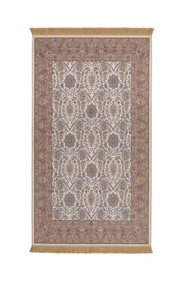 Salmon Velvet Carpet Prayer Rug - Bursa İpek