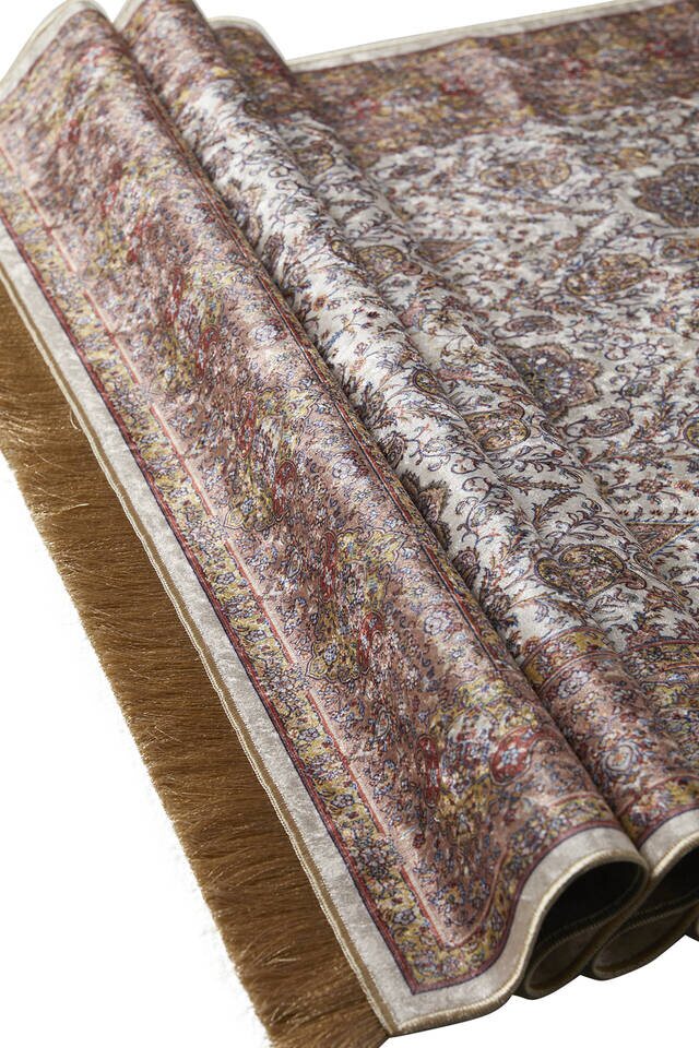 Salmon Velvet Carpet Prayer Rug - 3