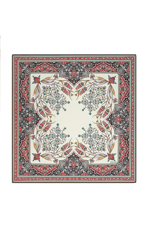 Haki Şamdan Lale Desen Soft Eşarp 