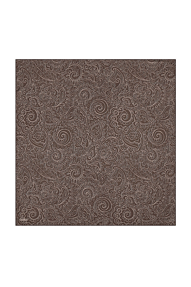 Acı Kahve Sanat Desen Twill İpek Eşarp 