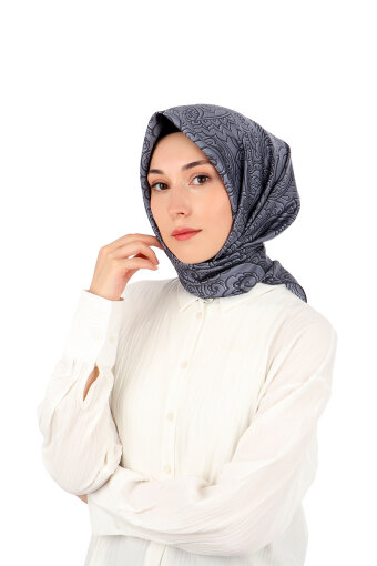 Füme Sanat Desen Twill İpek Eşarp 