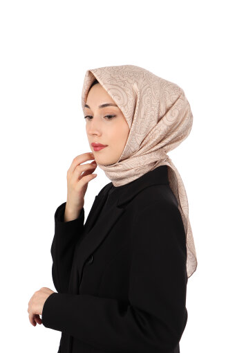 Somon Sanat Desen Twill İpek Eşarp 