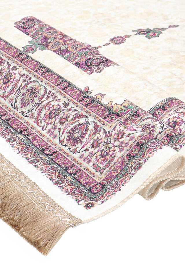 Mürdüm Saray Desen Keseli Kadife Seccade - 3