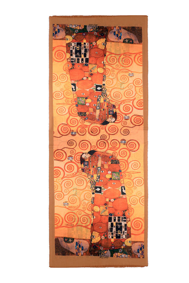 Sarı Hayat Ağacı Desen Kışlık Şal - 4