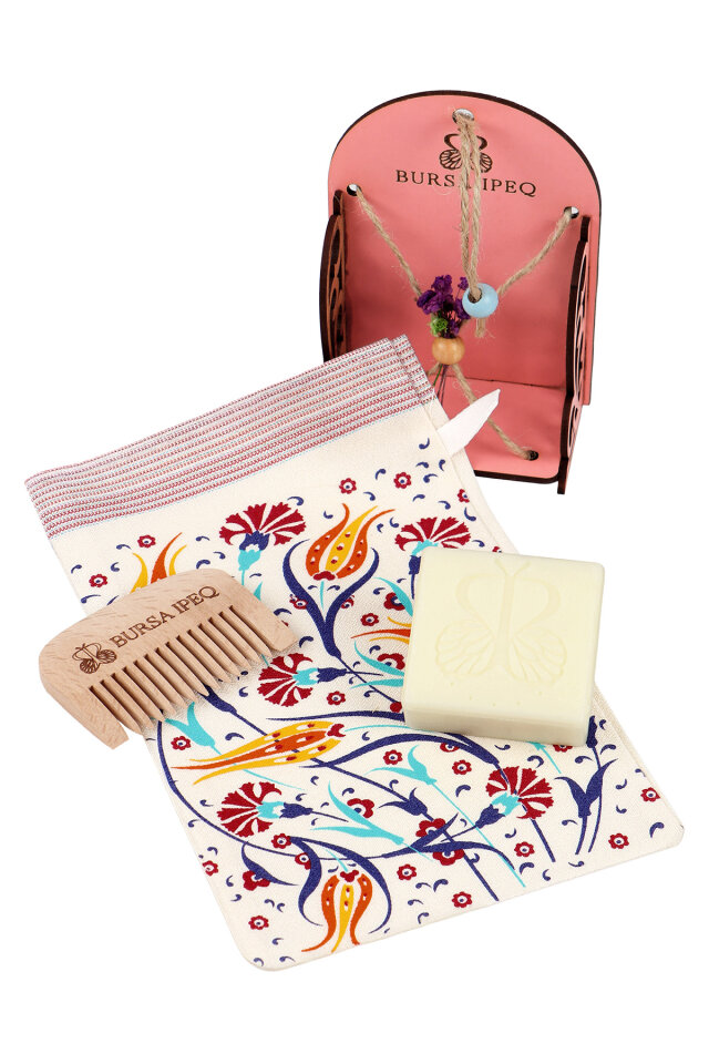 Sarı Lale Desen Hediyelik Hamam Seti - 2