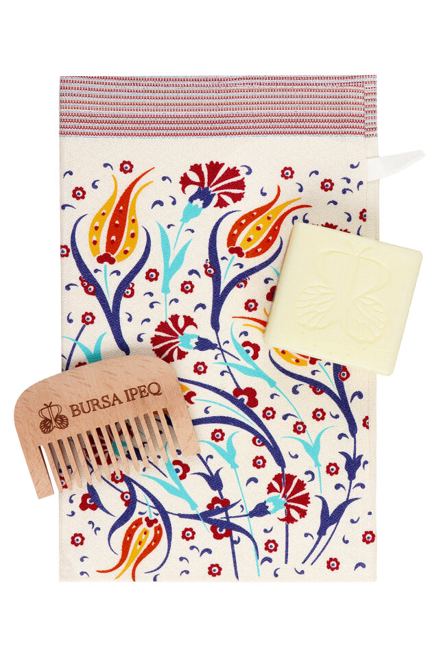 Sarı Lale Desen Hediyelik Hamam Seti - 3