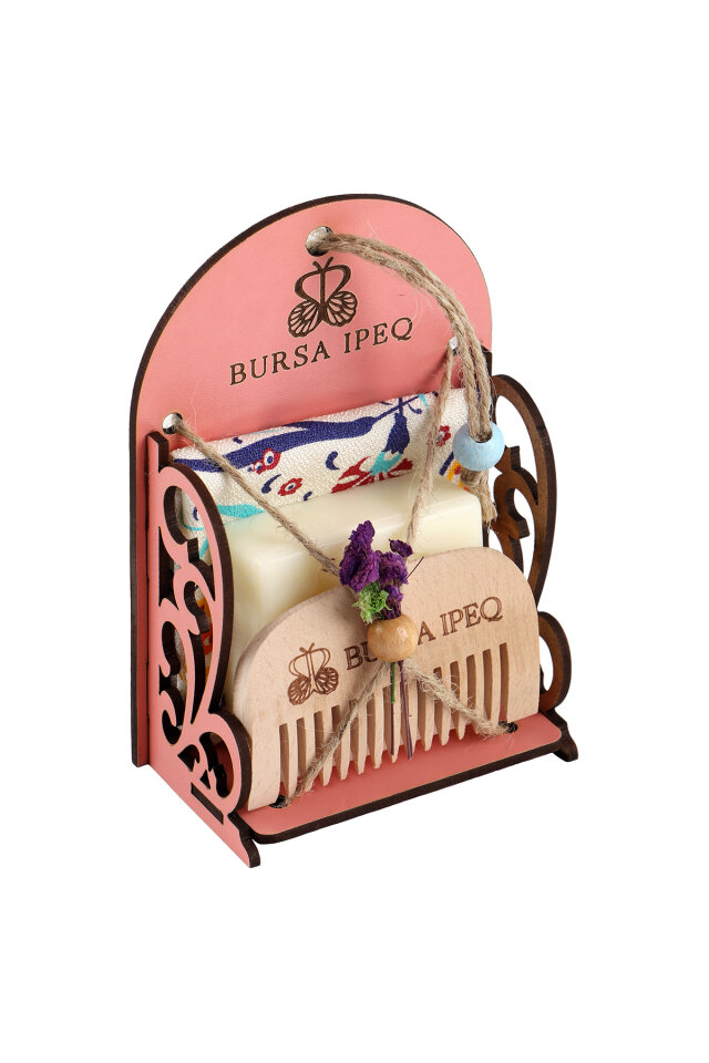 Sarı Lale Desen Hediyelik Hamam Seti - Bursa İpek