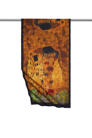 Sarı Öpücük İpeksi Fular 