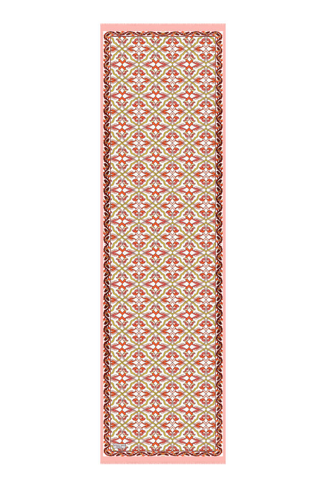 Somon Sarmaşık Desen Vual İpek Fular - 4