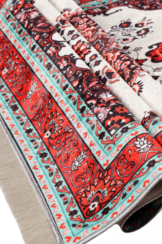 Black Velvet Carpet Prayer Rug - 3