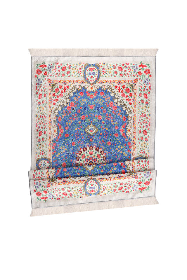 Blue Velvet Carpet Prayer Rug - 4