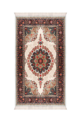 Cream Velvet Carpet Prayer Rug 