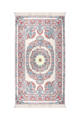 Ecru Velvet Carpet Prayer Rug 