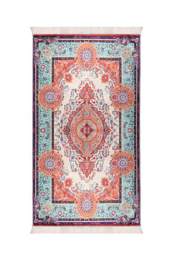 Orange Velvet Carpet Prayer Rug 