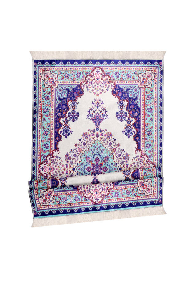 Purple Velvet Carpet Prayer Rug - 4