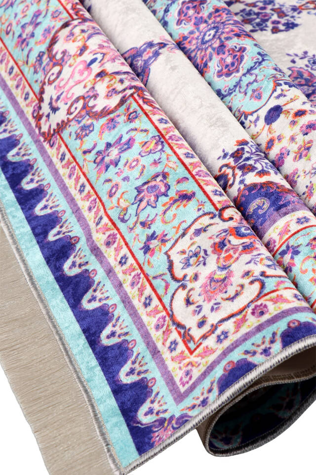 Purple Velvet Carpet Prayer Rug - 3