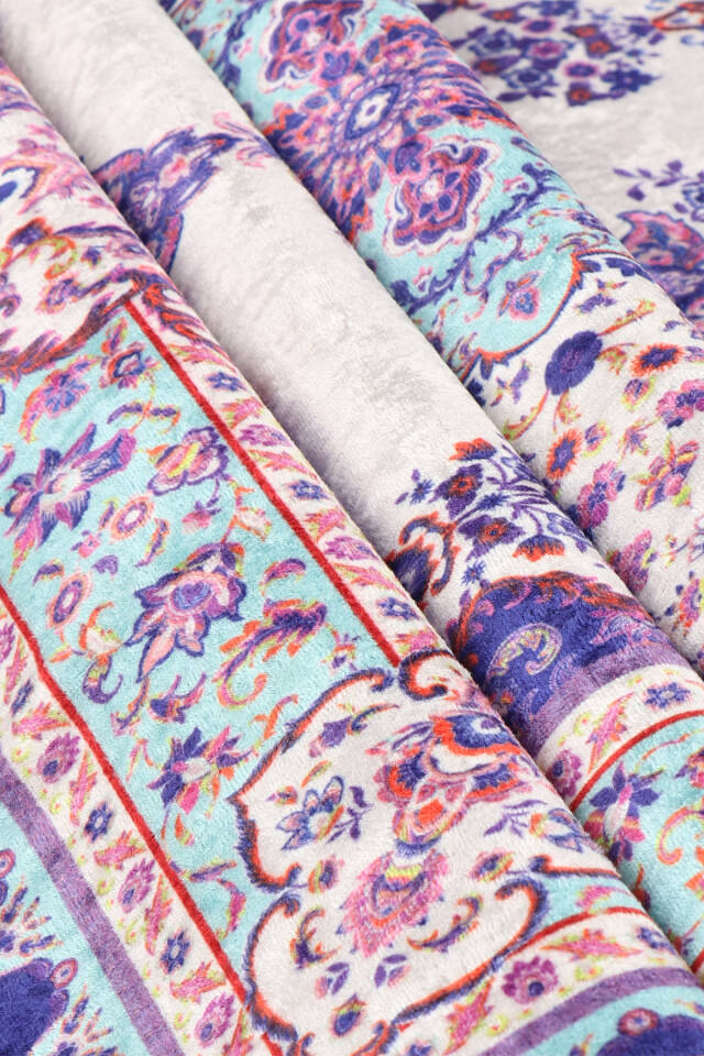 Purple Velvet Carpet Prayer Rug - 2