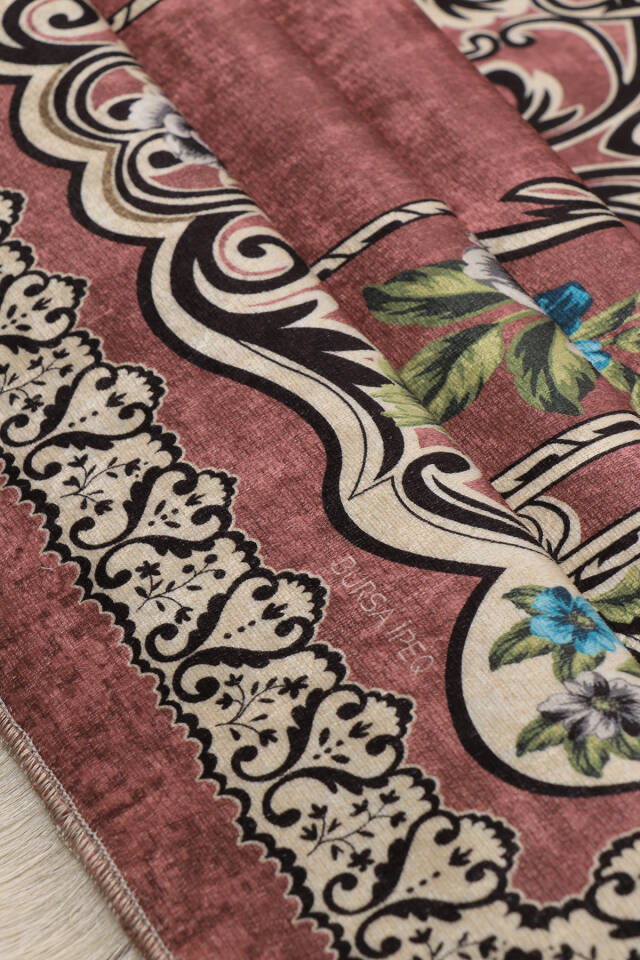 Dusty Rose Velvet Carpet Prayer Rug - 2
