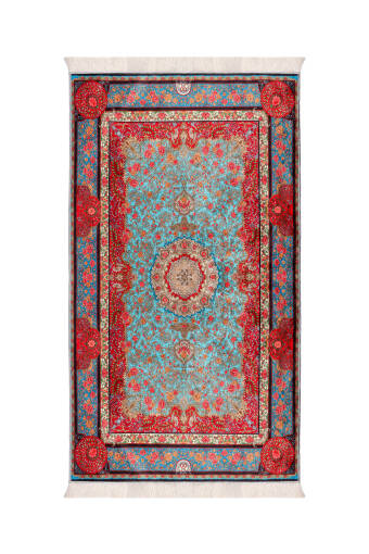 Turquoise Velvet Carpet Prayer Rug 