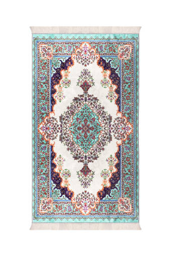 Aqua Green Velvet Carpet Prayer Rug 