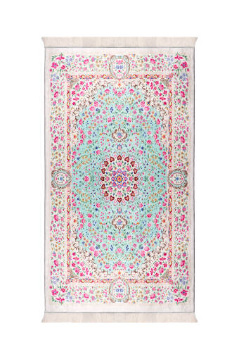 Aqua Green Velvet Carpet Prayer Rug 
