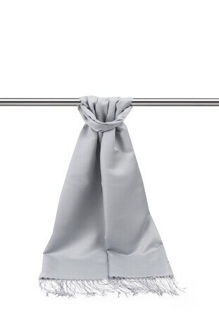 Silver Silk Look Scarf 