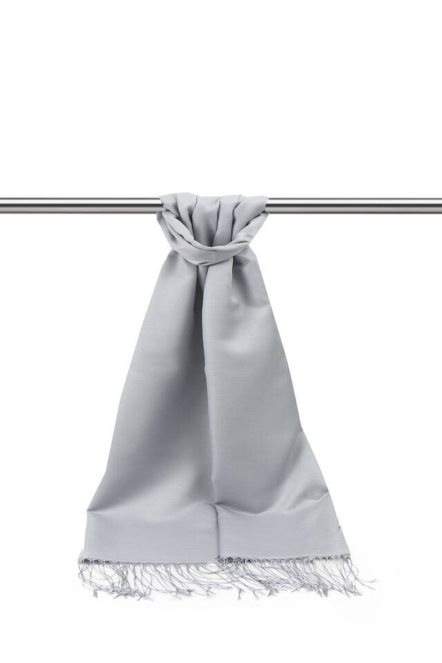 Silver Silk Look Scarf - 2