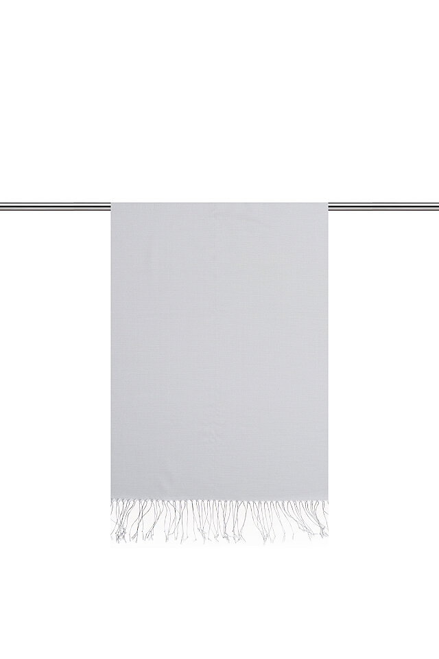 Silver Silk Look Scarf - Bursa İpek
