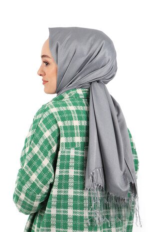 Silver Smoked Silk Look Scarf 
