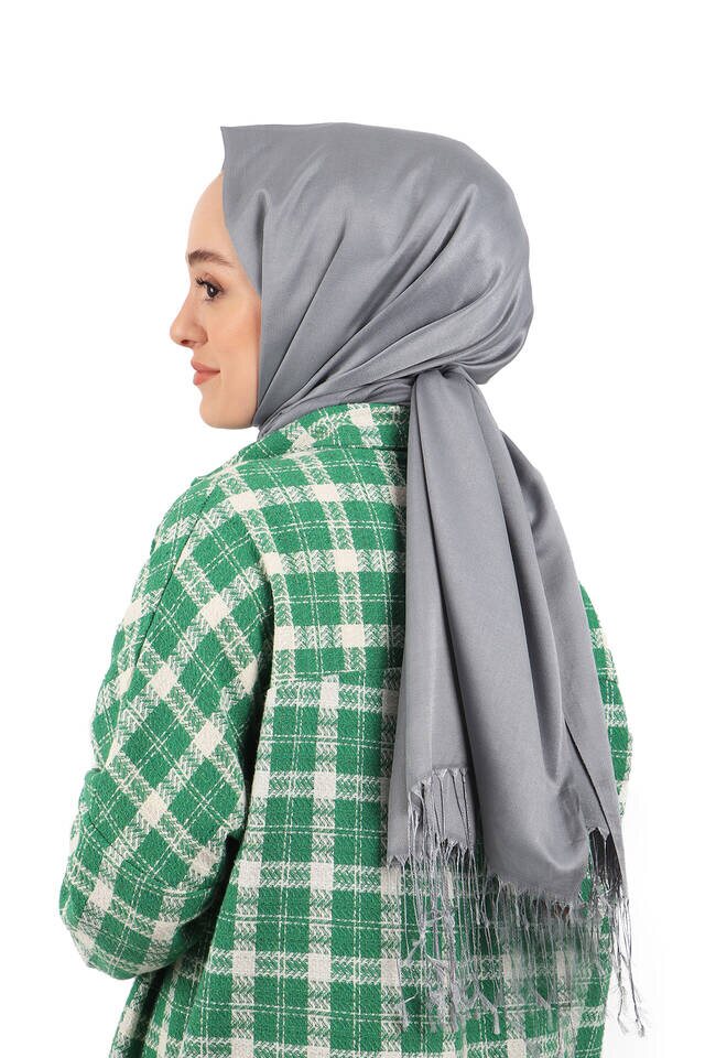 Silver Smoked Silk Look Scarf 