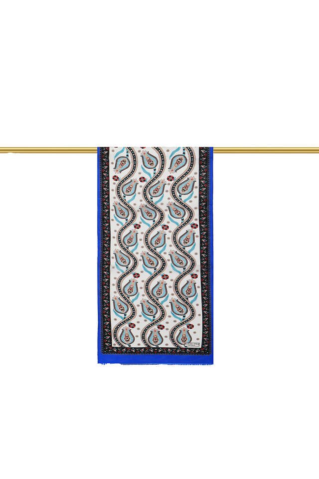 Saks Siyah Sıra Lale Vual İpek Fular - 2