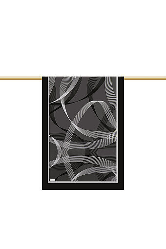Smoked Carousel Pattern Twill Silk Scarf 