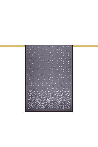 Anthracite Snowdrop Pattern Twill Silk Shawl 