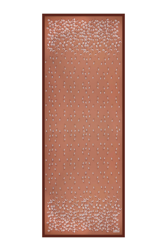 Brown Snowdrop Pattern Twill Silk Shawl - 4