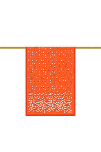 Orange Snowdrop Pattern Twill Silk Shawl 