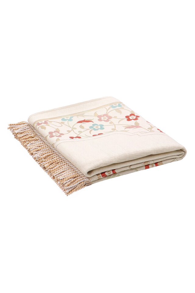 Krem Soft Desen Kabartmalı Özel Dokuma Seccade - 5